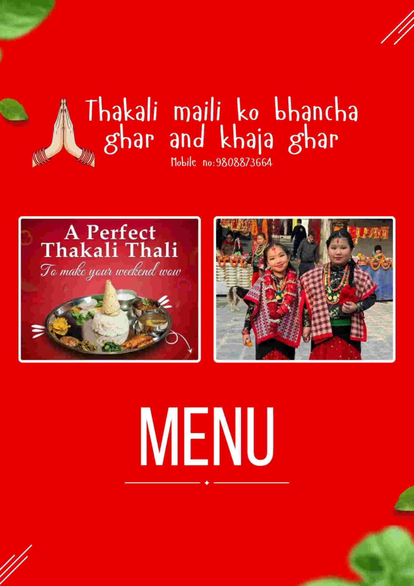 Menu design sample for restaurant